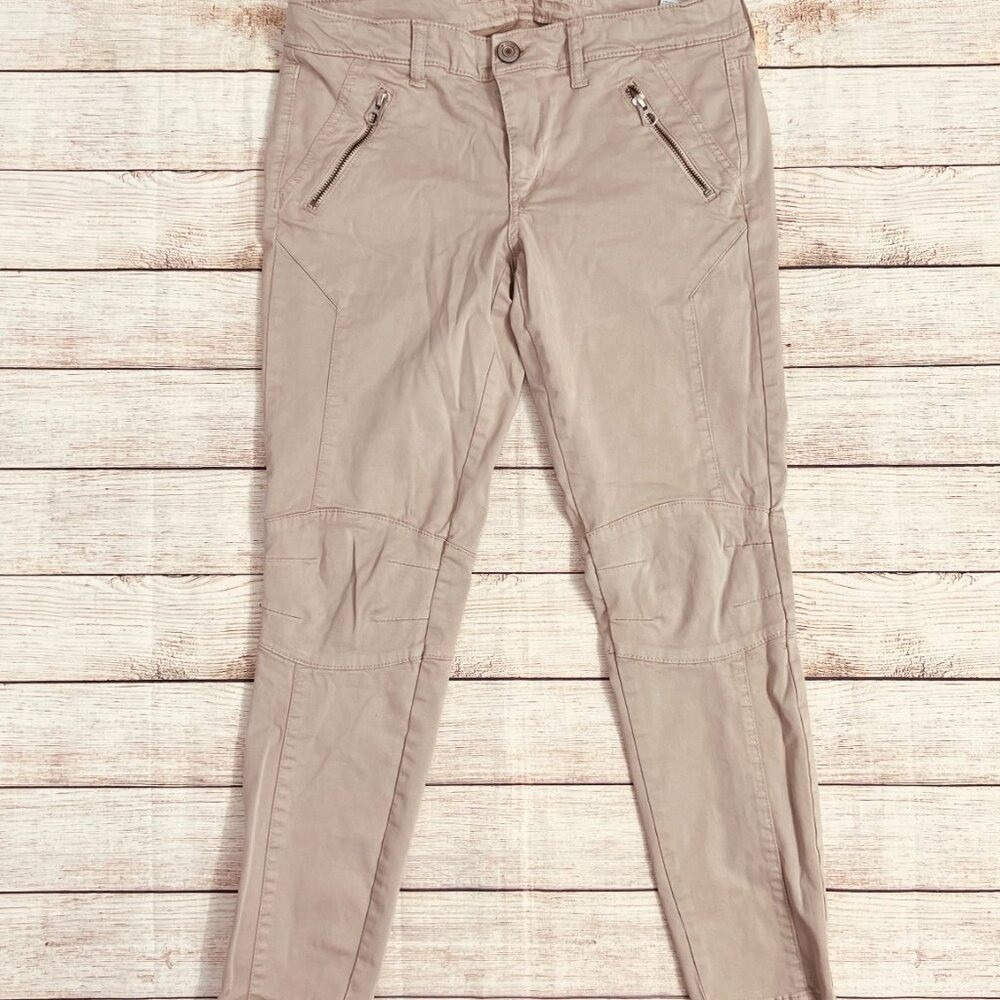 American Eagle Outfitters Tan Moto Jegging Ankle Super Stretch Pants Size 8 - Picture 13 of 13